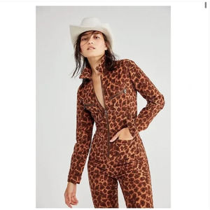 Free People Printed Cord Lennox Jumpsuit S NEW